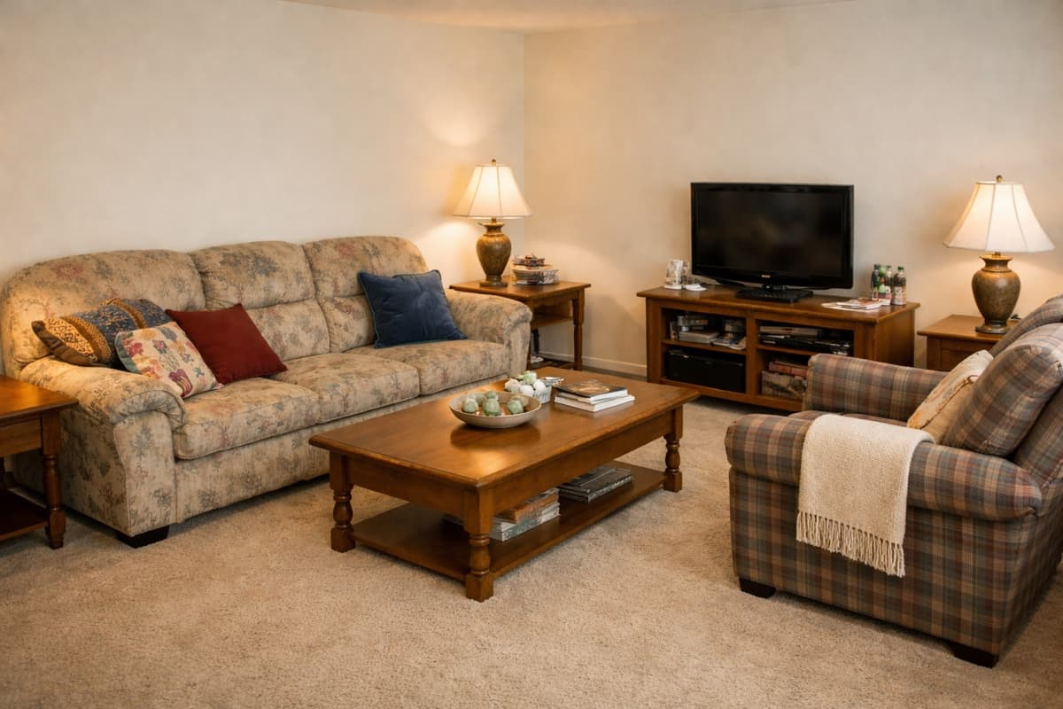 Room after Declutter style AI transformation